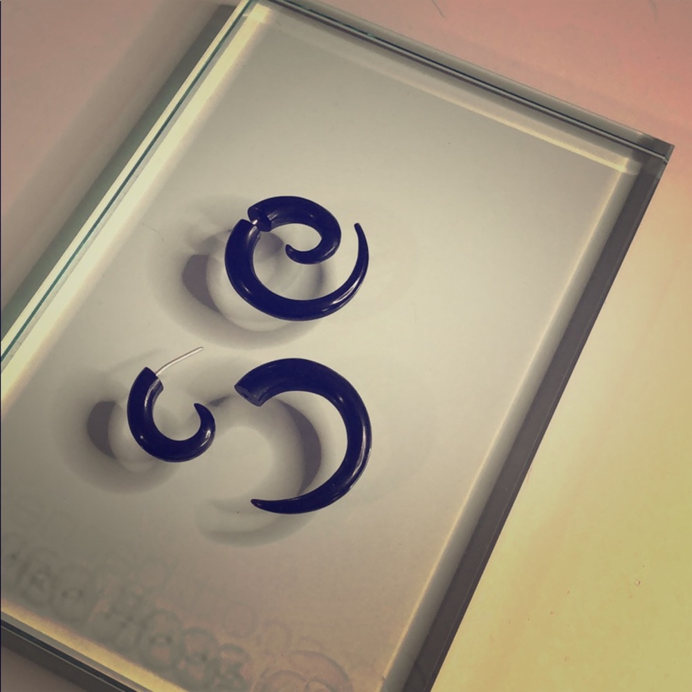 Faux gauge spiral earrings